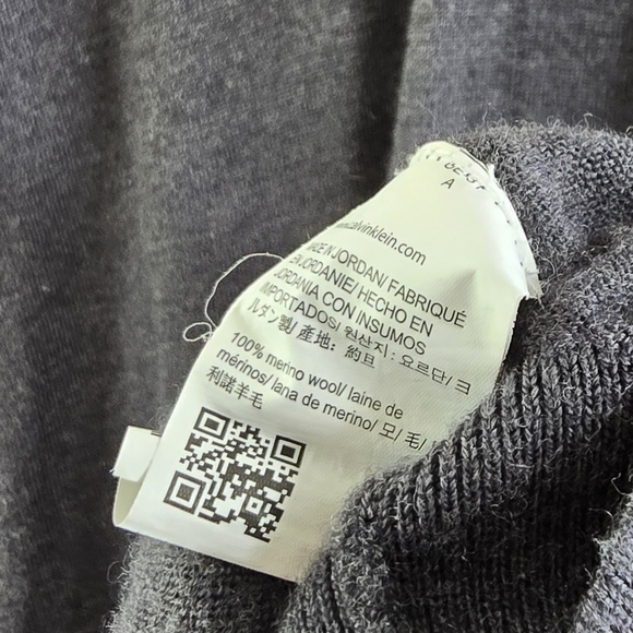 Calvin Klein Sweater Mens XL Gray Merino Wool Lightweight V Neck - Picture 9 of 11